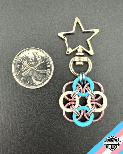 Transgender (Pastel Pink) Flexible Helmchain Keychains
