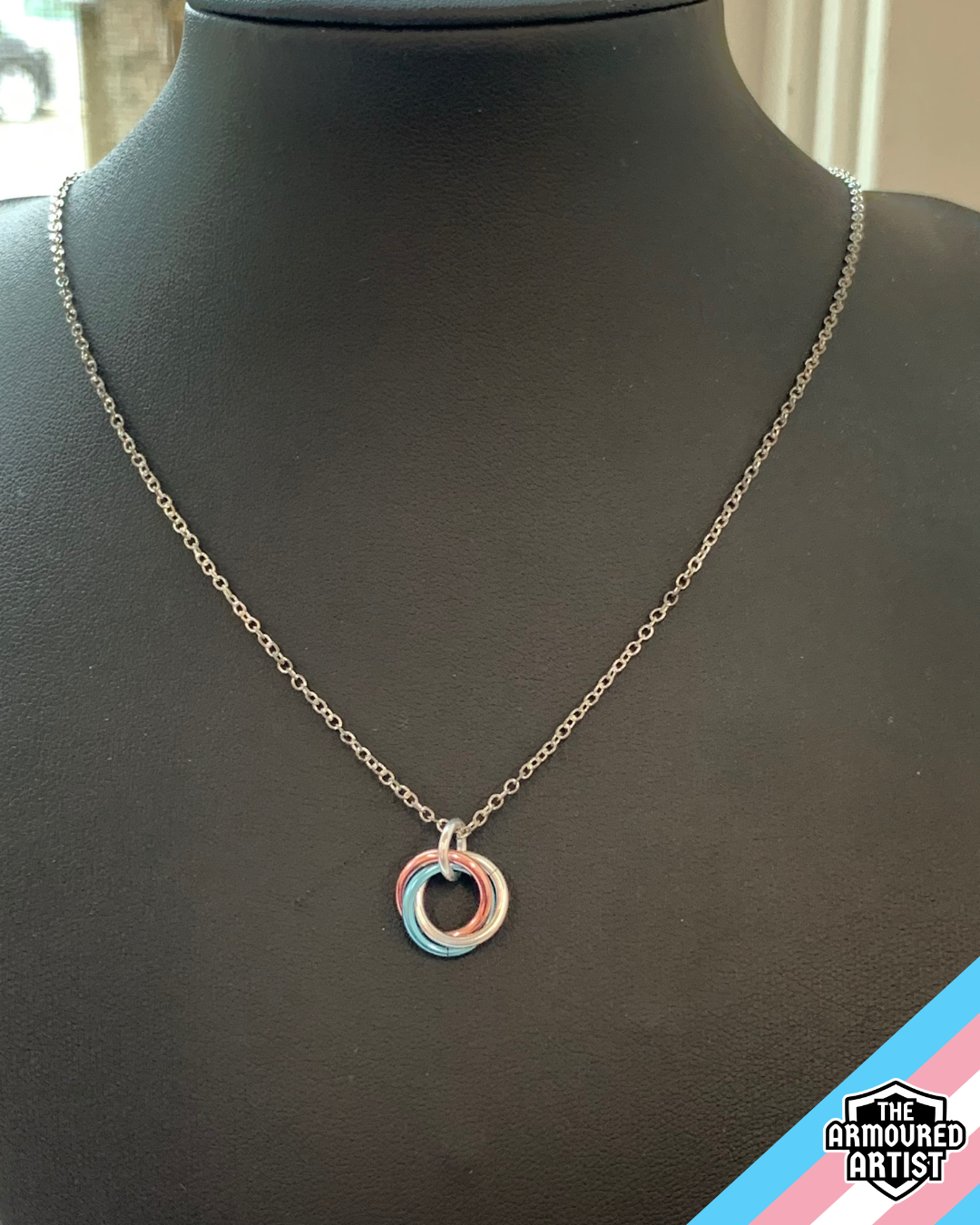 Transgender (Pastel Pink) Spiral Chainmail Necklaces