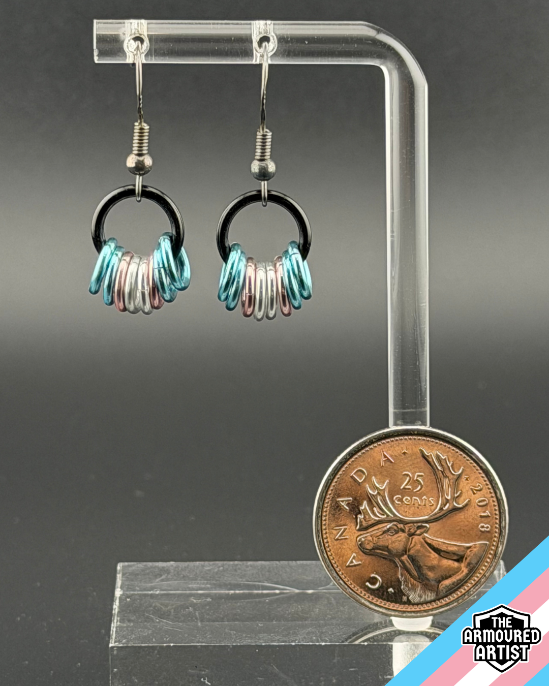 Transgender (Pastel Pink) Small Ringlette Earrings