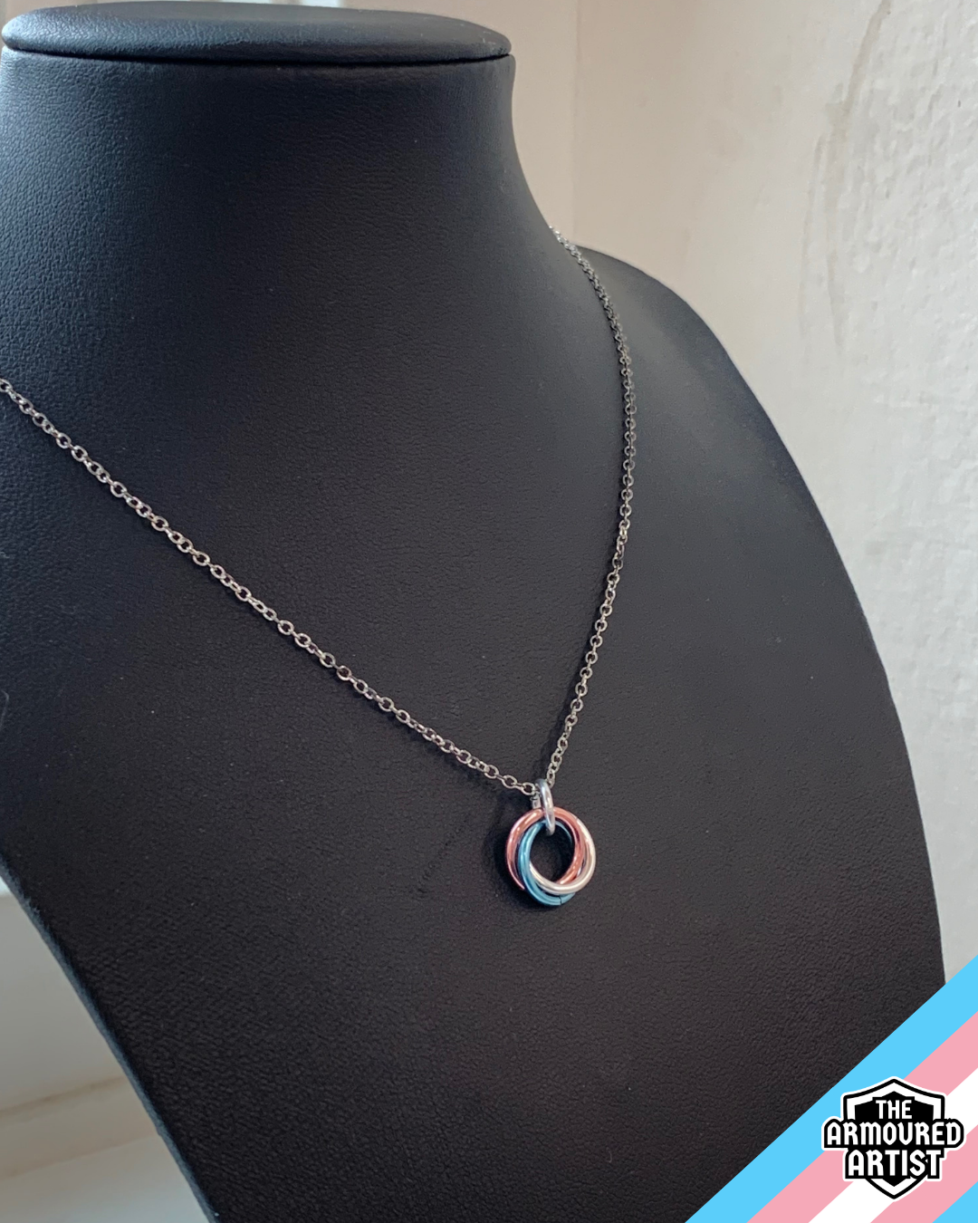Transgender (Pastel Pink) Spiral Chainmail Necklaces