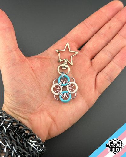Transgender (Pastel Pink) Flexible Helmchain Keychains