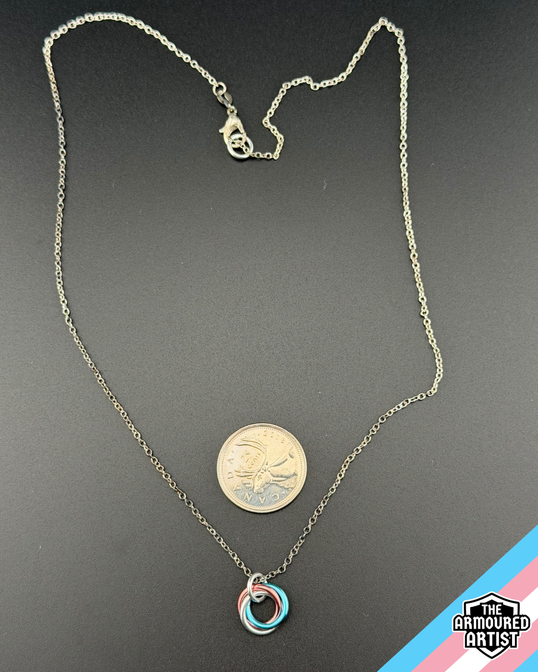 Transgender (Pastel Pink) Spiral Chainmail Necklaces