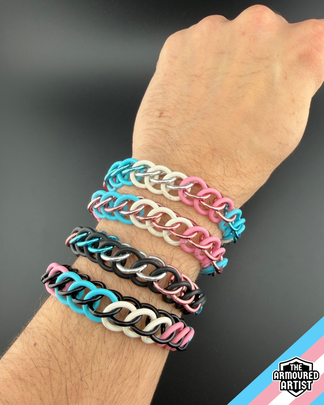 Transgender Stretchy Chainmail Bracelets