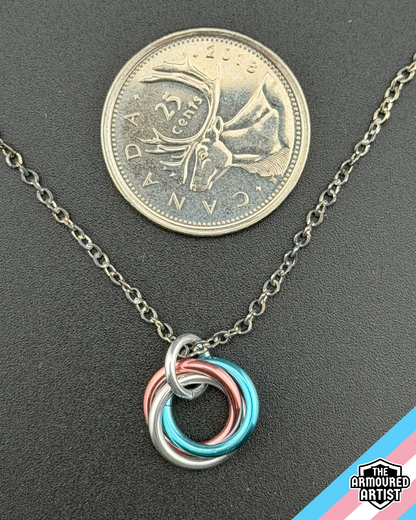 Transgender (Pastel Pink) Spiral Chainmail Necklaces