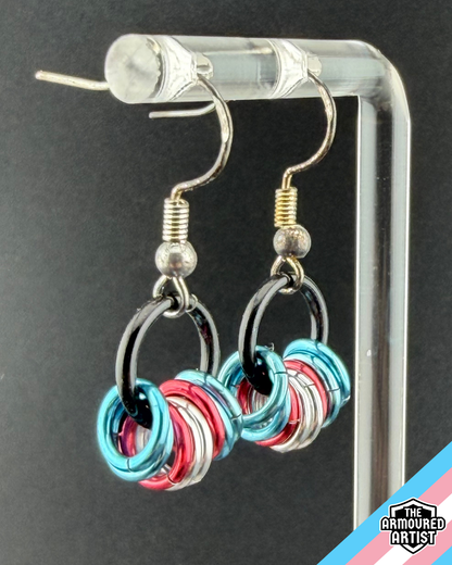 Transgender (Vivid Pink) Small Ringlette Earrings