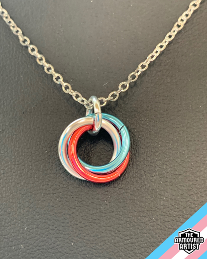 Transgender (Vivid Pink) Spiral Chainmail Necklaces