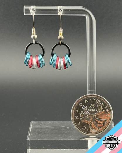 Transgender (Vivid Pink) Small Ringlette Earrings