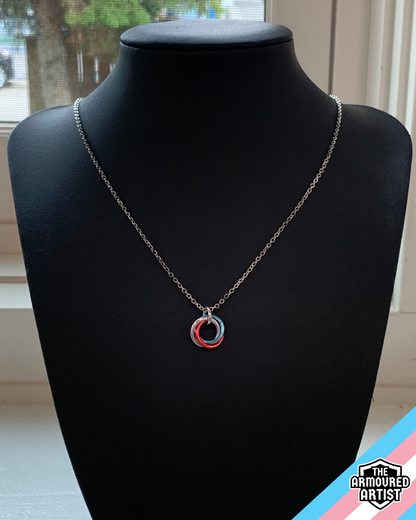 Transgender (Vivid Pink) Spiral Chainmail Necklaces