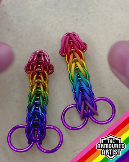 Rainbow (Gilbert Baker Flag) Pocket Rocket Keychains/Necklaces