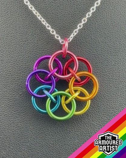 Rainbow (Gilbert Baker Flag) Helmchain Necklaces