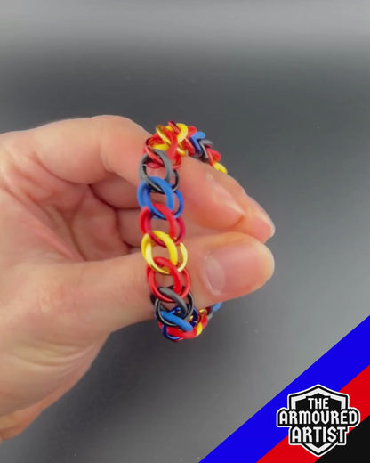 Polyamory (Pi Flag) Stretchy Chainmail Bracelets