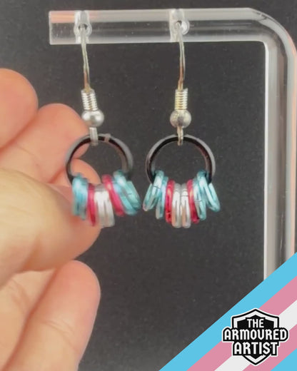 Transgender (Vivid Pink) Small Ringlette Earrings