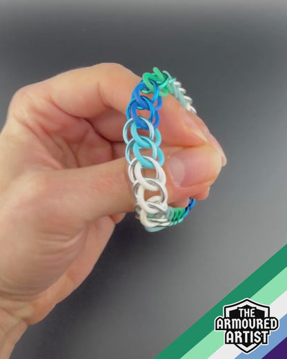 Gay (Man Love Man) Stretchy Chainmail Bracelets