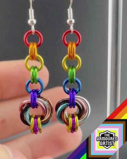 Rainbow (Progress Flag) Dangling Earrings