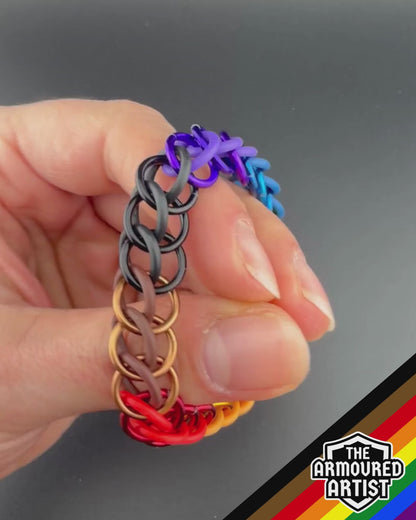 Rainbow (Philadelphia Flag) Stretchy Chainmail Bracelets
