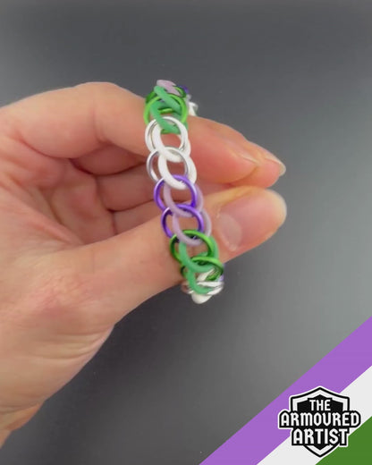 Genderqueer Stretchy Chainmail Bracelets