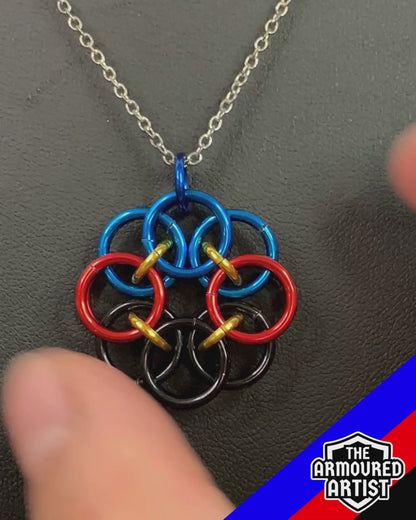 Polyamory (Pi Flag) Helmchain Necklaces