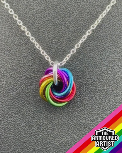 Rainbow (Gilbert Baker Flag) Spiral Chainmail Necklaces