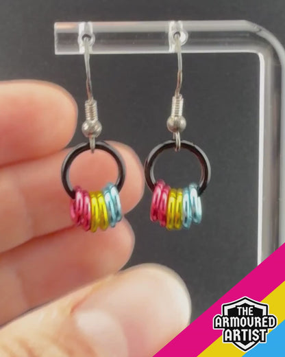 Pansexual Small Ringlette Earrings