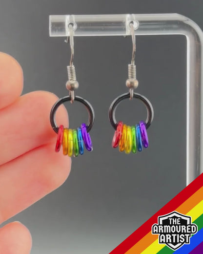 Rainbow (Classic Flag) Small Ringlette Earrings