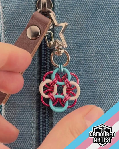 Transgender (Vivid Pink) Flexible Helmchain Keychains