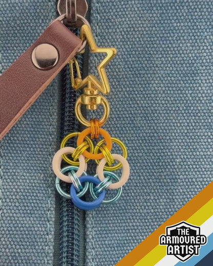 AroAce (Sunset Flag) Flexible Helmchain Keychains