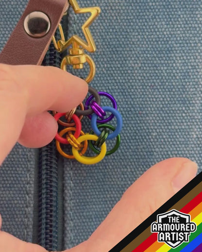 Rainbow (Philadelphia Flag) Flexible Helmchain Keychains