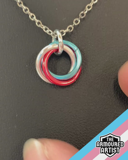 Transgender (Vivid Pink) Spiral Chainmail Necklaces