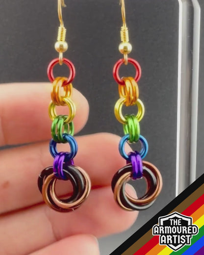 Rainbow (Philadelphia Flag) Dangling Earrings