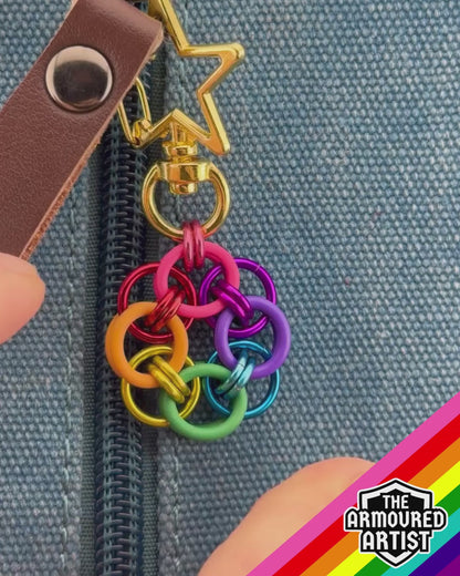 Rainbow (Gilbert Baker Flag) Flexible Helmchain Keychains