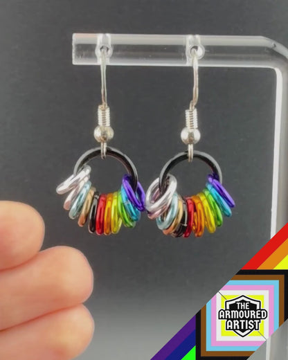 Rainbow (Progress Flag) Small Ringlette Earrings