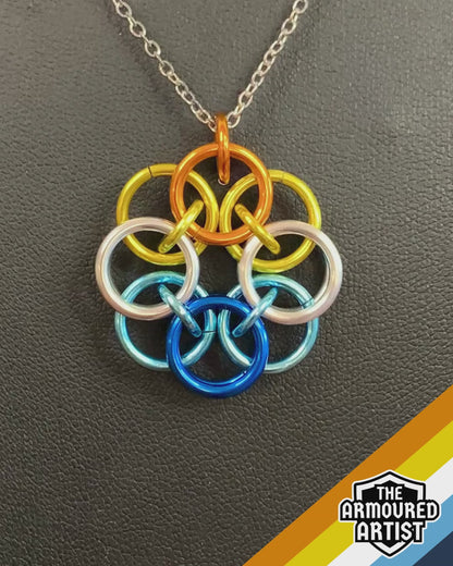 AroAce (Sunset Flag) Helmchain Necklaces