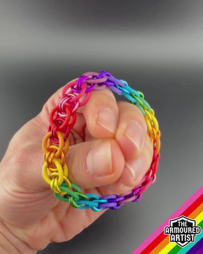Rainbow (Gilbert Baker Flag) Stretchy Helmchain Bracelets