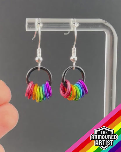 Rainbow (Gilbert Baker Flag) Small Ringlette Earrings