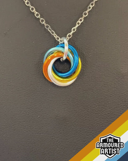 AroAce (Sunset Flag) Spiral Chainmail Necklaces