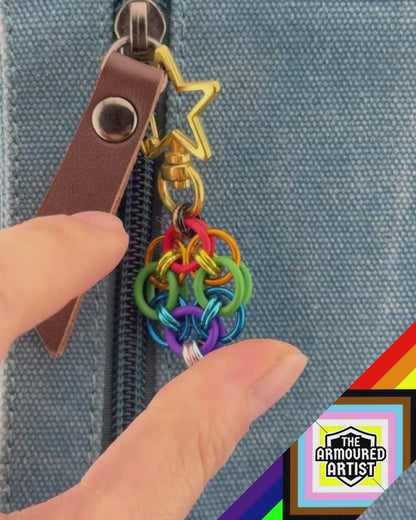 Rainbow (Progress Flag) Flexible Helmchain Keychains