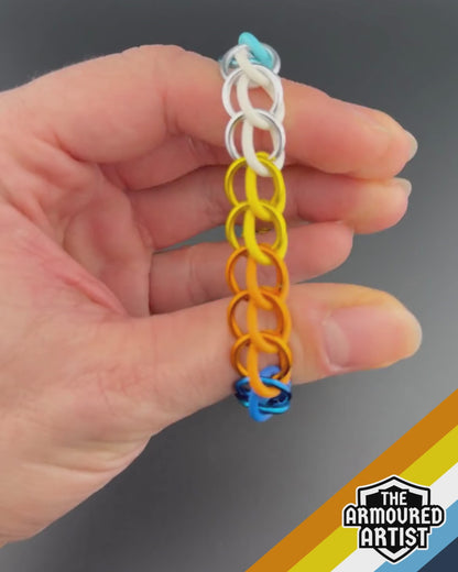 AroAce (Sunset Flag) Stretchy Chainmail Bracelets