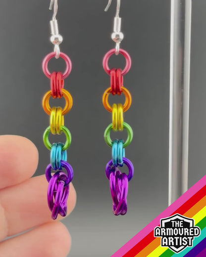 Rainbow (Gilbert Baker Flag) Dangling Earrings