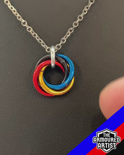 Polyamory (Pi Flag) Spiral Chainmail Necklaces