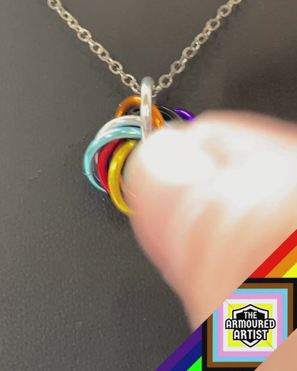 Rainbow (Progress) Spiral Chainmail Necklaces