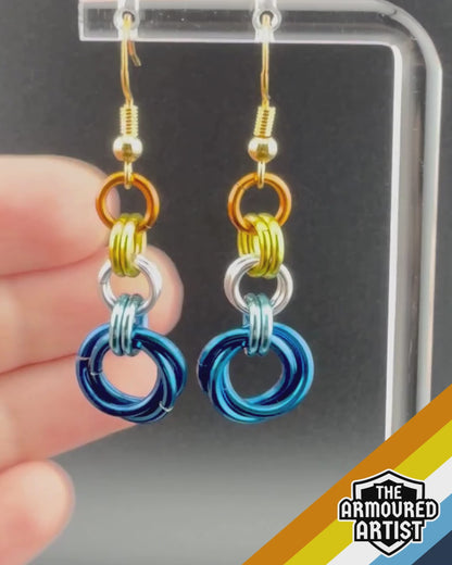 AroAce (Sunset Flag) Dangling Earrings