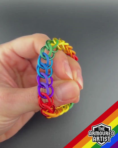Rainbow (Classic Flag) Stretchy Chainmail Bracelets