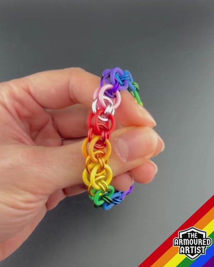 Rainbow (Classic Flag) Stretchy Helmchain Bracelets