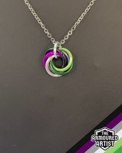 AroAce (Alternative Flag) Spiral Chainmail Necklaces