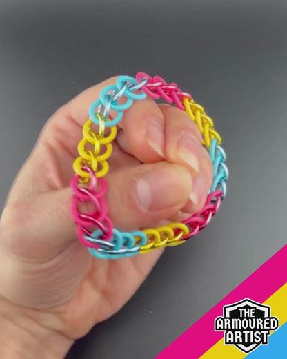 Pansexual Stretchy Chainmail Bracelets