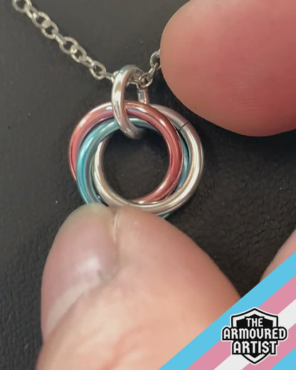Transgender (Pastel Pink) Spiral Chainmail Necklaces