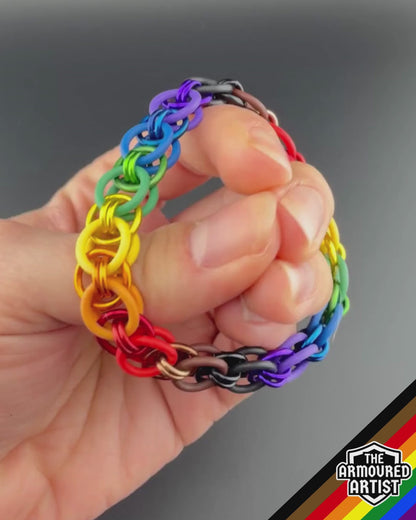Rainbow (Philadelphia Flag) Stretchy Helmchain Bracelets
