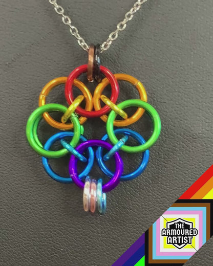 Rainbow (Progress Flag) Helmchain Necklaces