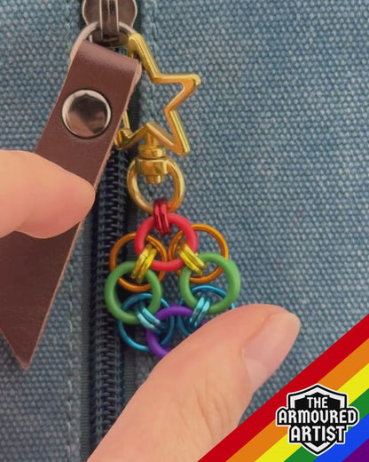 Rainbow (Classic Flag) Flexible Helmchain Keychains