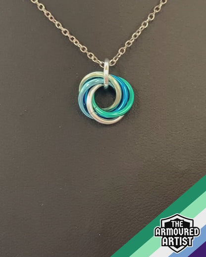Gay (Man Love Man) Spiral Chainmail Necklaces